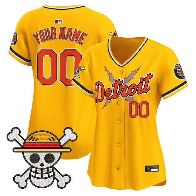 Detroit Tigers x One Piece Vapor Premier Limited Custom Jersey - Stitched