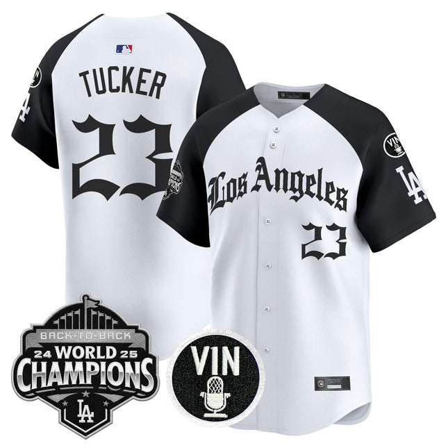Men's Dodgers 2025 Back-To-Back Champions Vapor Premier Limited Jersey - LA Gothic Edition - All Stitched