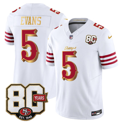 Men's San Francisco 49ers 80th Anniversary Patch Vapor Limited Jersey - Rivalries Edition - All Stitched