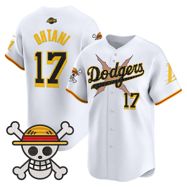 Men's Los Angeles Dodgers x One Piece x Mamba Vapor Premier Limited Jersey - Stitched