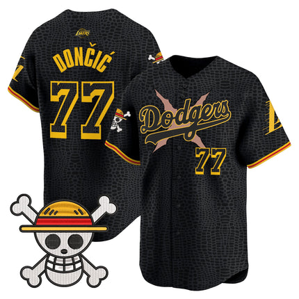 Men's Los Angeles Dodgers x One Piece x Mamba Vapor Premier Limited Jersey - Stitched