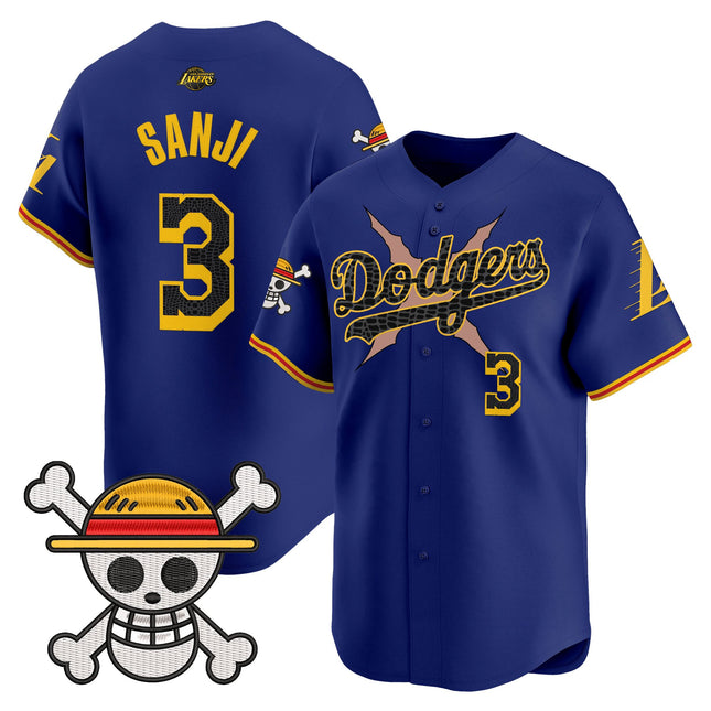 Men's Los Angeles Dodgers x One Piece x Mamba Vapor Premier Limited Jersey - Stitched