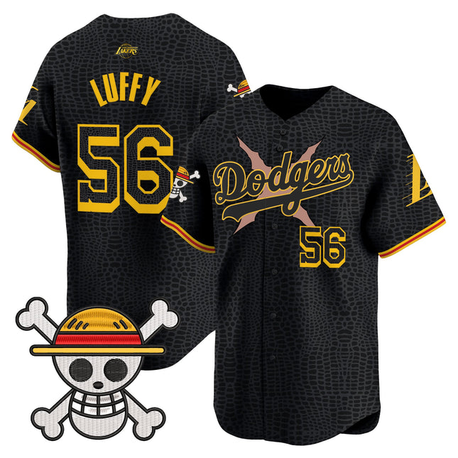 Men's Los Angeles Dodgers x One Piece x Mamba Vapor Premier Limited Jersey - Stitched
