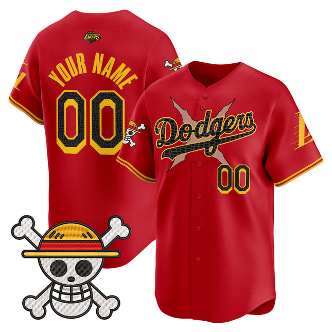Los Angeles Dodgers x One Piece x Mamba Vapor Premier Limited Custom Jersey - Stitched