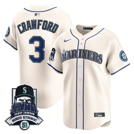 Men's Seattle Mariners Hall-of-Famer Randy Johnson Patch Vapor Premier Limited Jersey - All Stitched