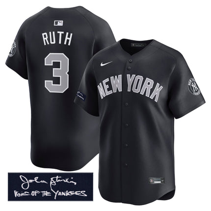 Men's Yankees John Sterling "The Voice of the Yankees" Tribute Patch Vapor Premier Limited Jersey - All Stitched