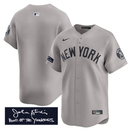 Men's Yankees John Sterling "The Voice of the Yankees" Tribute Patch Vapor Premier Limited Jersey - All Stitched
