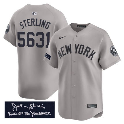 Men's Yankees John Sterling "The Voice of the Yankees" Tribute Patch Vapor Premier Limited Jersey - All Stitched