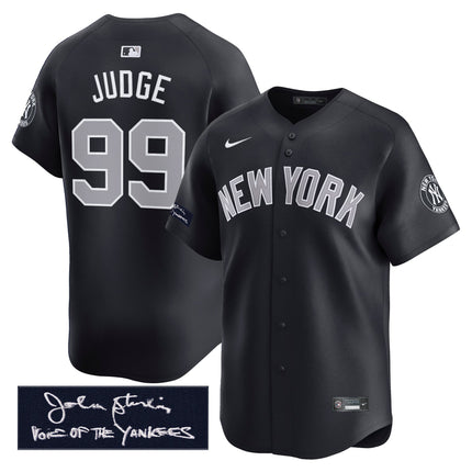 Men's Yankees John Sterling "The Voice of the Yankees" Tribute Patch Vapor Premier Limited Jersey - All Stitched
