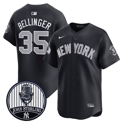 Men's Yankees John Sterling "The Voice of the Yankees" Tribute Patch Vapor Premier Limited Jersey V2 - All Stitched