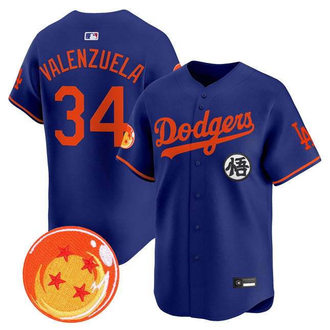 Men's Los Angeles Dodgers x Dragon Ball Vapor Premier Limited Jersey - Stitched