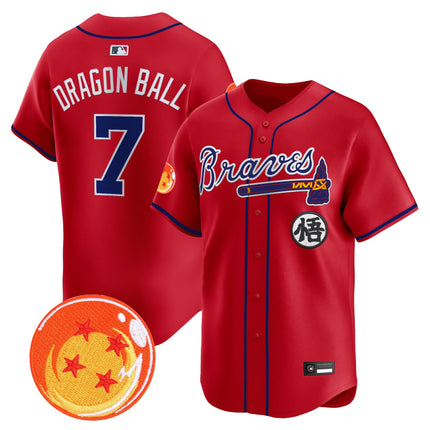 Men's Atlanta Braves x Dragon Ball Vapor Premier Limited Jersey - All Stitched