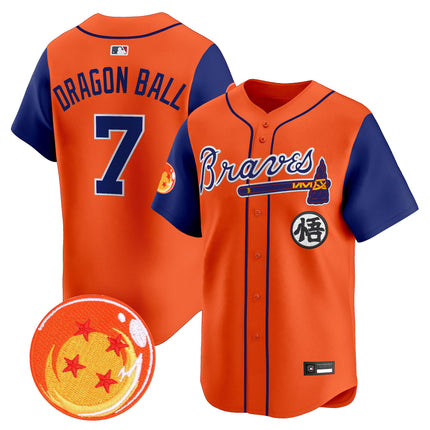 Men's Atlanta Braves x Dragon Ball Vapor Premier Limited Jersey - All Stitched