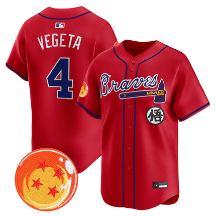 Men's Atlanta Braves x Dragon Ball Vapor Premier Limited Jersey - All Stitched