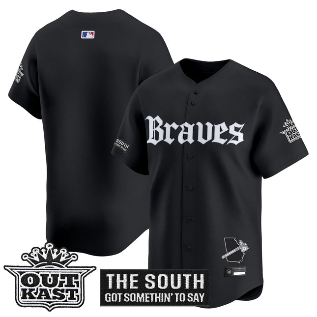 Men's Atlanta Braves 'Gothic South x Outkast Edition' Vapor Premier Limited Jersey V2- All Stitched