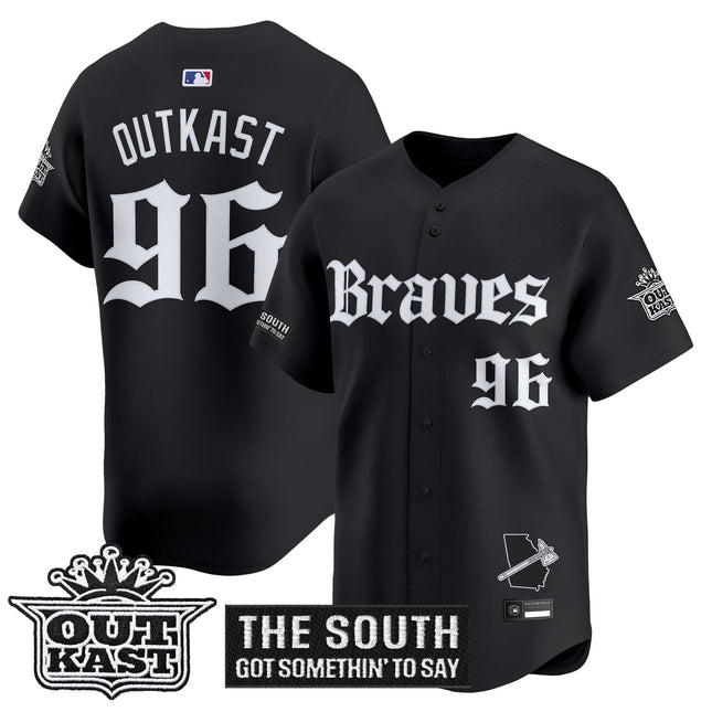 Men's Atlanta Braves 'Gothic South x Outkast Edition' Vapor Premier Limited Jersey V2- All Stitched