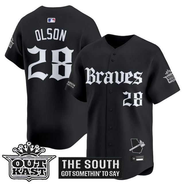 Men's Atlanta Braves 'Gothic South x Outkast Edition' Vapor Premier Limited Jersey V2- All Stitched