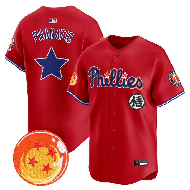 Men's Philadelphia Phillies x Dragon Ball Vapor Premier Limited Jersey - All Stitched
