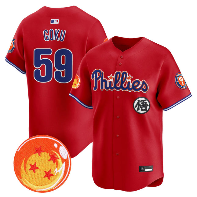 Men's Philadelphia Phillies x Dragon Ball Vapor Premier Limited Jersey - All Stitched
