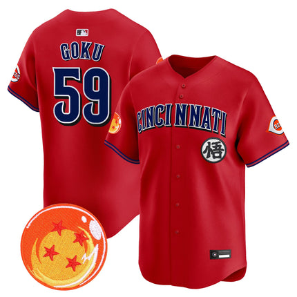 Men's Cincinnati Reds x Dragon Ball Vapor Premier Limited Jersey - All Stitched