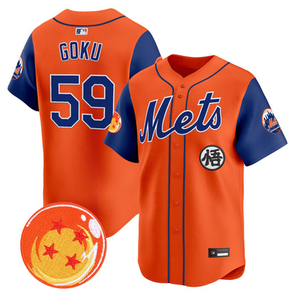 Men's New York Mets x Dragon Ball Vapor Premier Limited Jersey - All Stitched