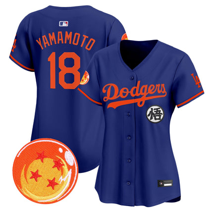 Women's Los Angeles Dodgers x Dragon Ball Vapor Premier Limited Jersey - All Stitched