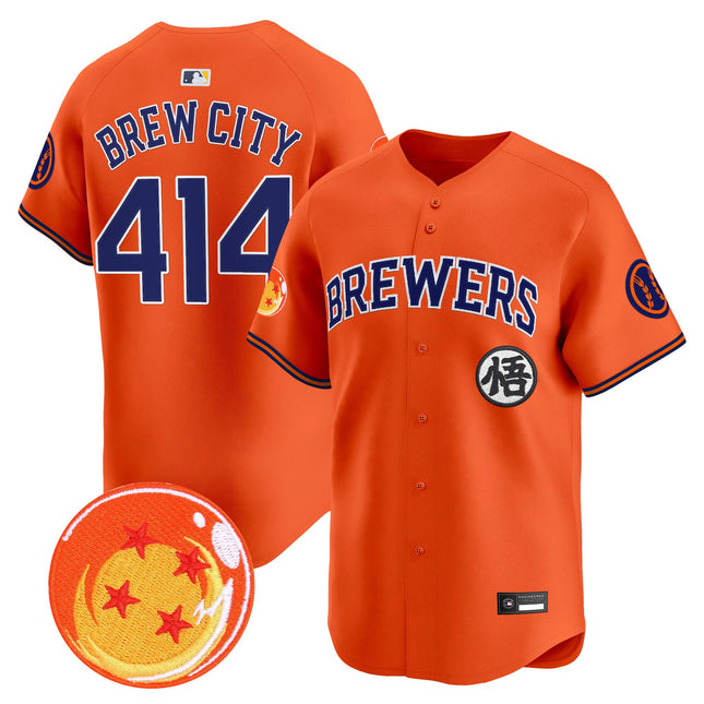 Men's Milwaukee Brewers x Dragon Ball Vapor Premier Limited Jersey - All Stitched