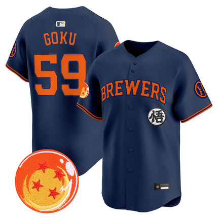 Men's Milwaukee Brewers x Dragon Ball Vapor Premier Limited Jersey - All Stitched