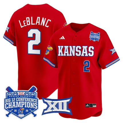Men's Kansas Jayhawks Baseball Big 12 Conference Champions 2026 Vapor Premier Limited Jersey - All Stitched