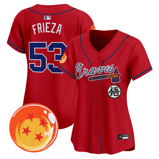 Women's Atlanta Braves x Dragon Ball Vapor Premier Limited Jersey - All Stitched
