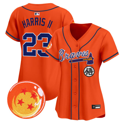 Women's Atlanta Braves x Dragon Ball Vapor Premier Limited Jersey - All Stitched