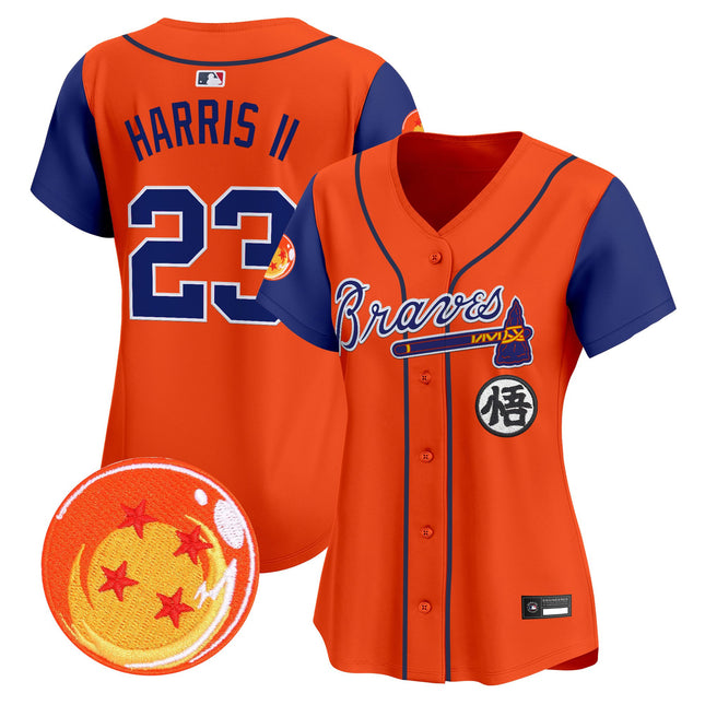 Women's Atlanta Braves x Dragon Ball Vapor Premier Limited Jersey - All Stitched