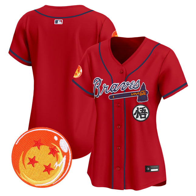 Women's Atlanta Braves x Dragon Ball Vapor Premier Limited Jersey - All Stitched