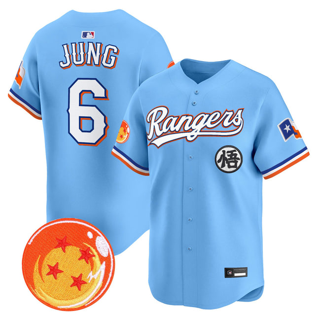 Men's Texas Rangers x Dragon Ball Vapor Premier Limited Jersey - All Stitched