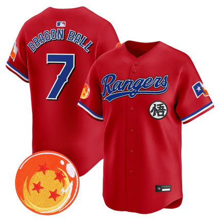 Men's Texas Rangers x Dragon Ball Vapor Premier Limited Jersey - All Stitched