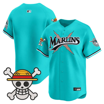 Men's Miami Marlins x One Piece Vapor Premier Limited Jersey - Stitched