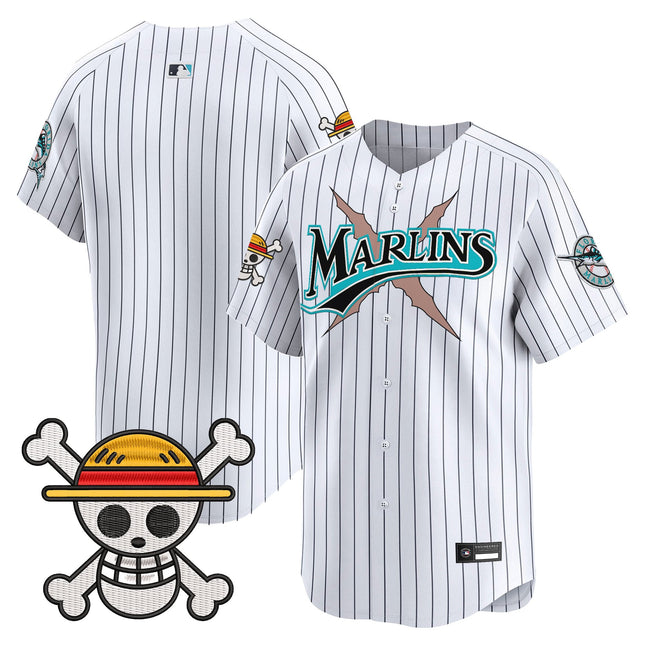 Men's Miami Marlins x One Piece Vapor Premier Limited Jersey - Stitched