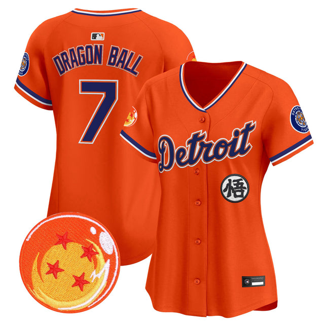 Women's Detroit Tigers x Dragon Ball Vapor Premier Limited Jersey - All Stitched