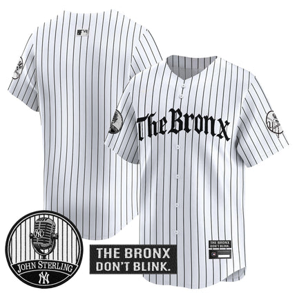 Men's Yankees "The Bronx Gothic" Vapor Premier Limited Jersey - John Sterling Patch - All Stitched