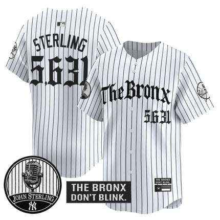 Men's Yankees "The Bronx Gothic" Vapor Premier Limited Jersey - John Sterling Patch - All Stitched