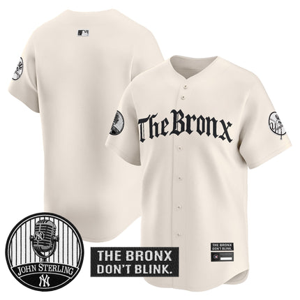 Men's Yankees "The Bronx Gothic" Vapor Premier Limited Jersey - John Sterling Patch - All Stitched