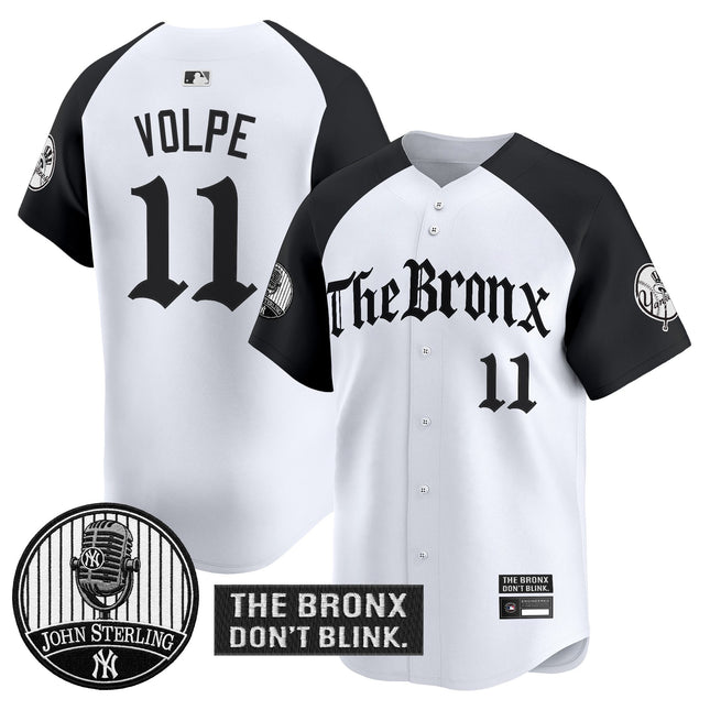 Men's Yankees "The Bronx Gothic" Vapor Premier Limited Jersey - John Sterling Patch - All Stitched