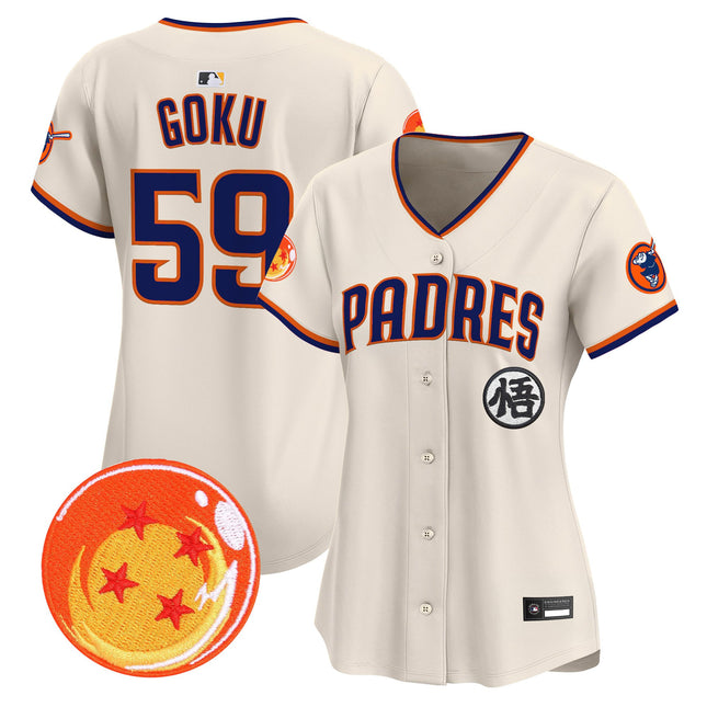 Women's Padres x Dragon Ball Vapor Premier Limited Jersey - All Stitched