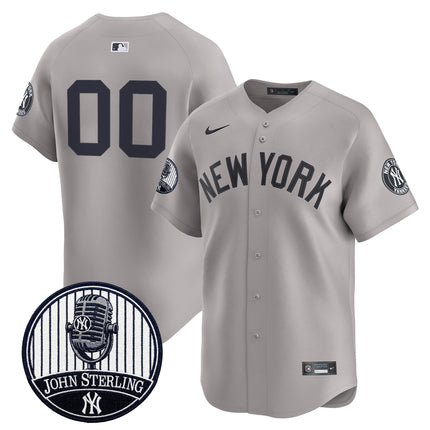 Yankees John Sterling "The Voice of the Yankees" Tribute Patch Vapor Premier Limited Custom Jersey V3 - All Stitched