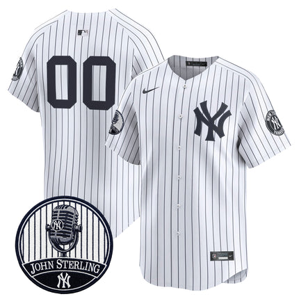Yankees John Sterling "The Voice of the Yankees" Tribute Patch Vapor Premier Limited Custom Jersey V3 - All Stitched