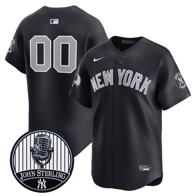 Yankees John Sterling "The Voice of the Yankees" Tribute Patch Vapor Premier Limited Custom Jersey V3 - All Stitched