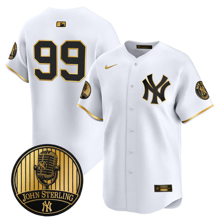 Men's Yankees John Sterling "The Voice of the Yankees" Tribute Patch Vapor Premier Limited Jersey V3 - All Stitched