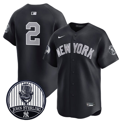 Men's Yankees John Sterling "The Voice of the Yankees" Tribute Patch Vapor Premier Limited Jersey V3 - All Stitched