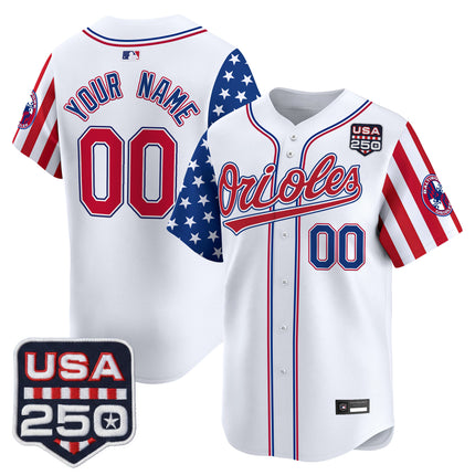 Baltimore Orioles "America 250 Edition" Vapor Premier Limited Custom Jersey - All Stitched