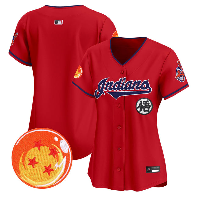 Women's Cleveland Indians x Dragon Ball Vapor Premier Limited Jersey - All Stitched